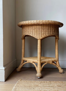 KEPT London Round wicker side table