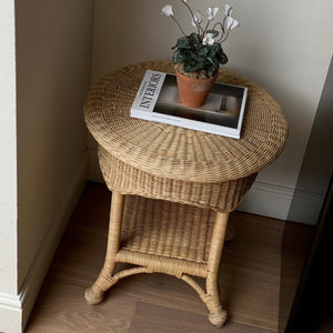 KEPT London Round wicker side table