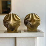 Load image into Gallery viewer, KEPT London Stock Scallop shell brass bookends
