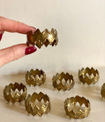 Load image into Gallery viewer, KEPT London Stock Set of eight zig zag napkin rings
