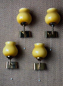 KEPT London Set of four brass and glass wall lights