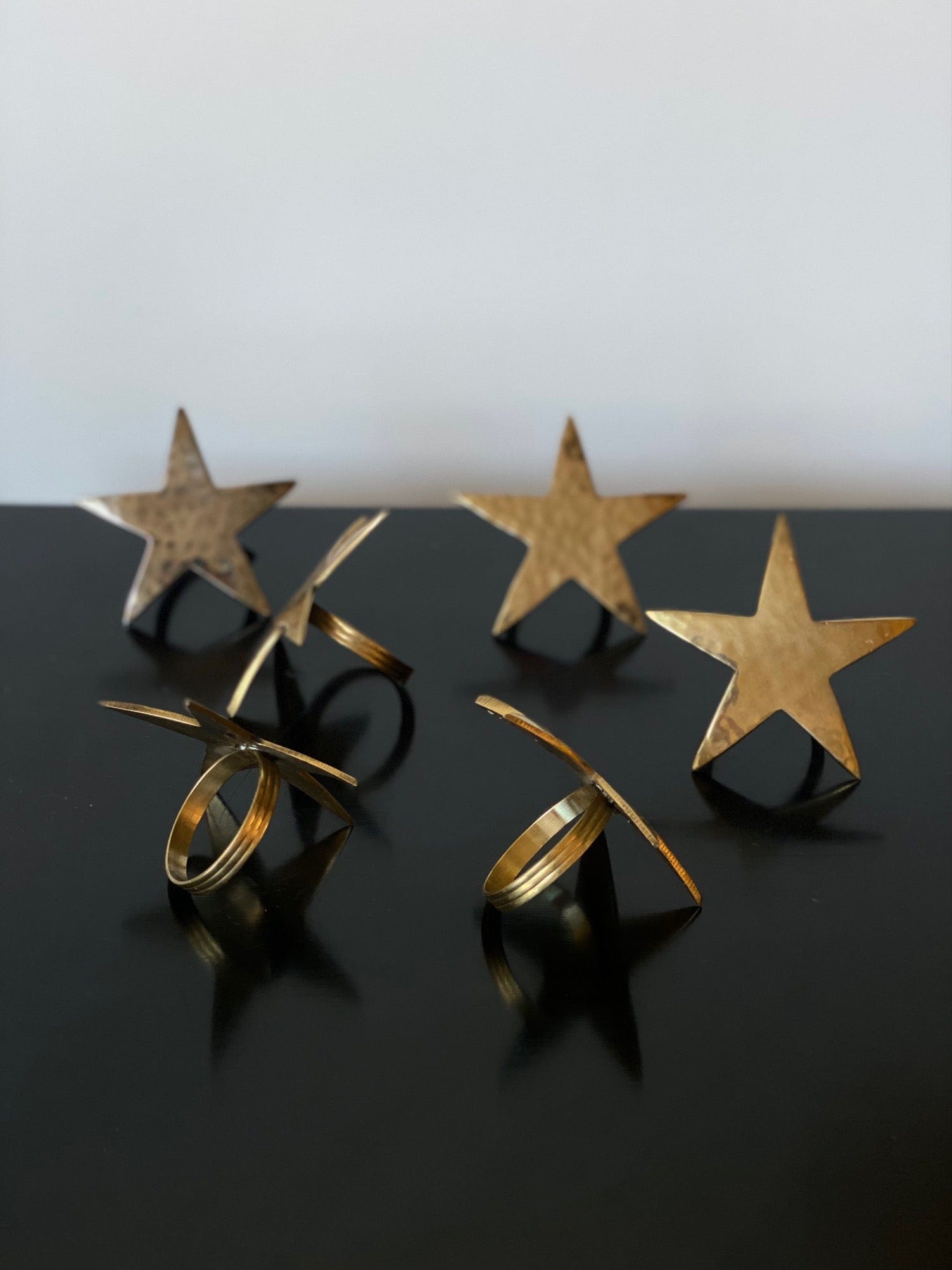 KEPT London Stock Set of six star napkin rings