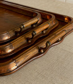 Load image into Gallery viewer, KEPT London Stock Set of three oak trays with copper detail
