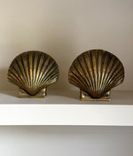 Load image into Gallery viewer, KEPT London Stock Shell brass pair of bookends
