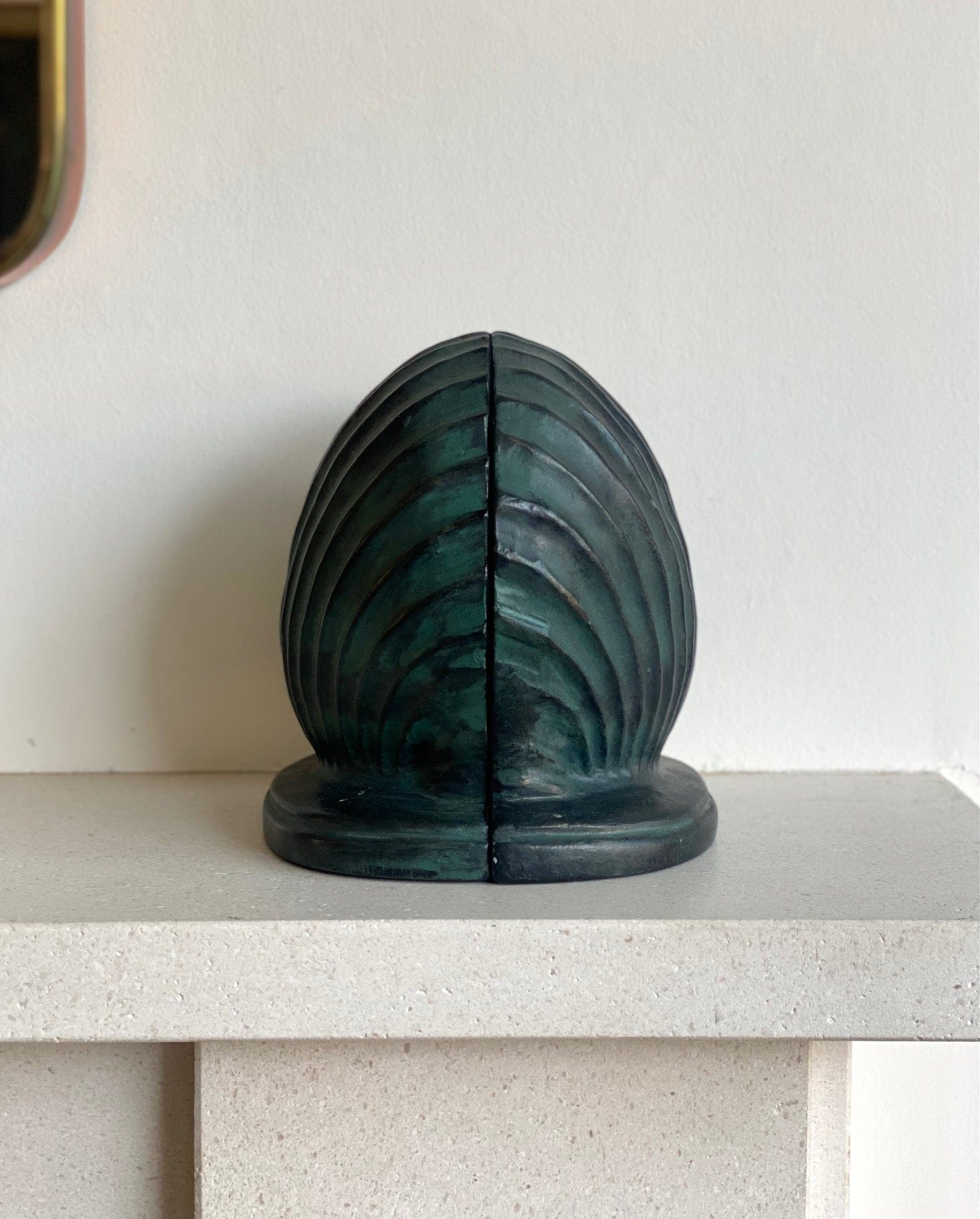 KEPT London Stock Shell verdigris bookends