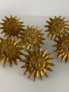 KEPT London Six sunburst brass napkin rings