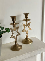 Load image into Gallery viewer, KEPT London Star brass candlesticks
