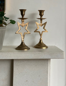KEPT London Star brass candlesticks