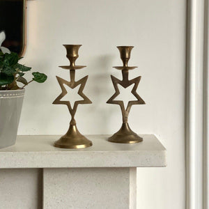 KEPT London Star brass candlesticks