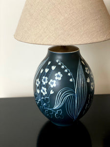 KEPT London Stoneware floral lamp, Hertha Bengtson (1917–1993)