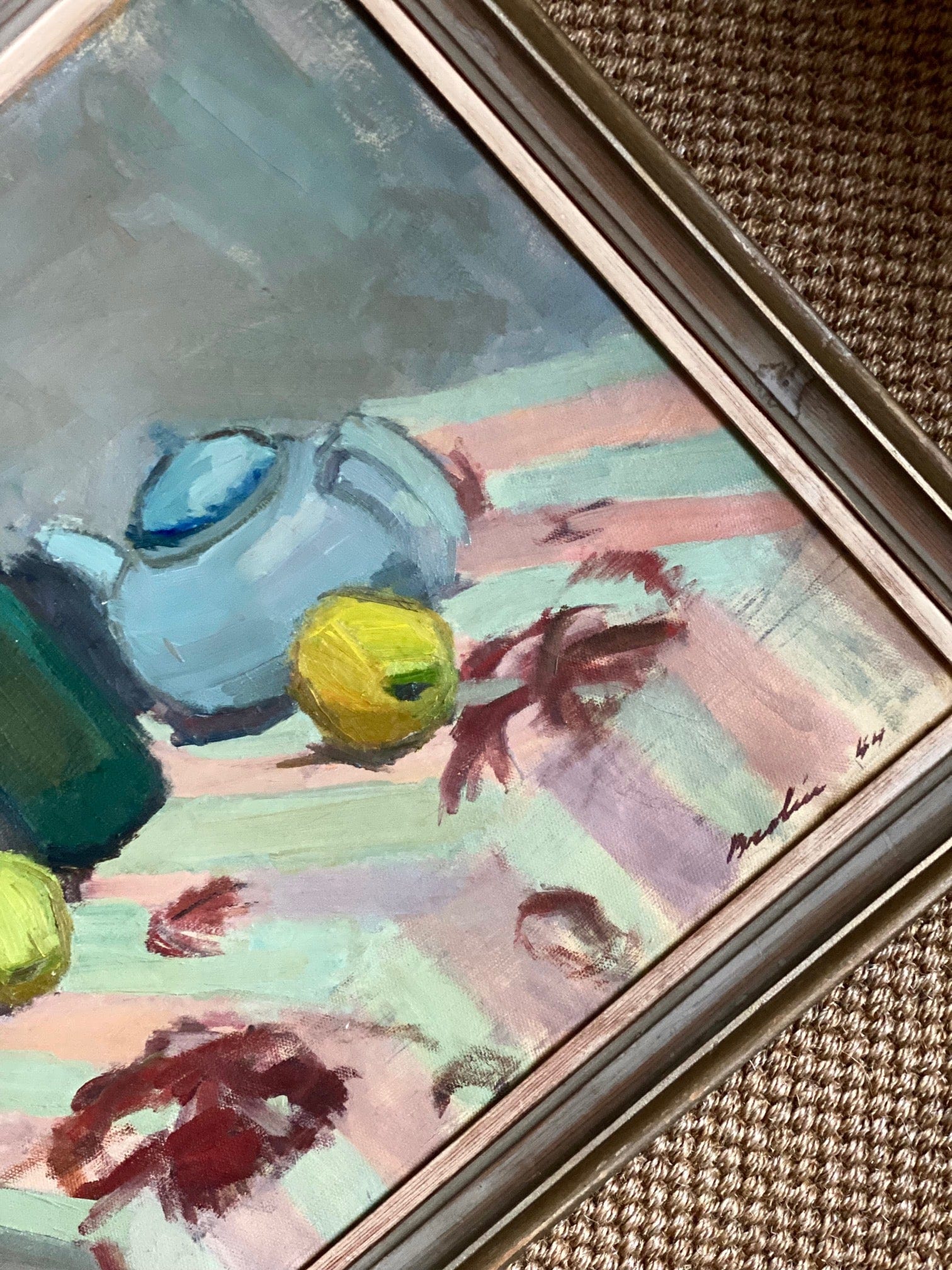 KEPT London Stock Striped tablecloth still life, by Bertil Brolin