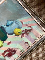 Load image into Gallery viewer, KEPT London Stock Striped tablecloth still life, by Bertil Brolin
