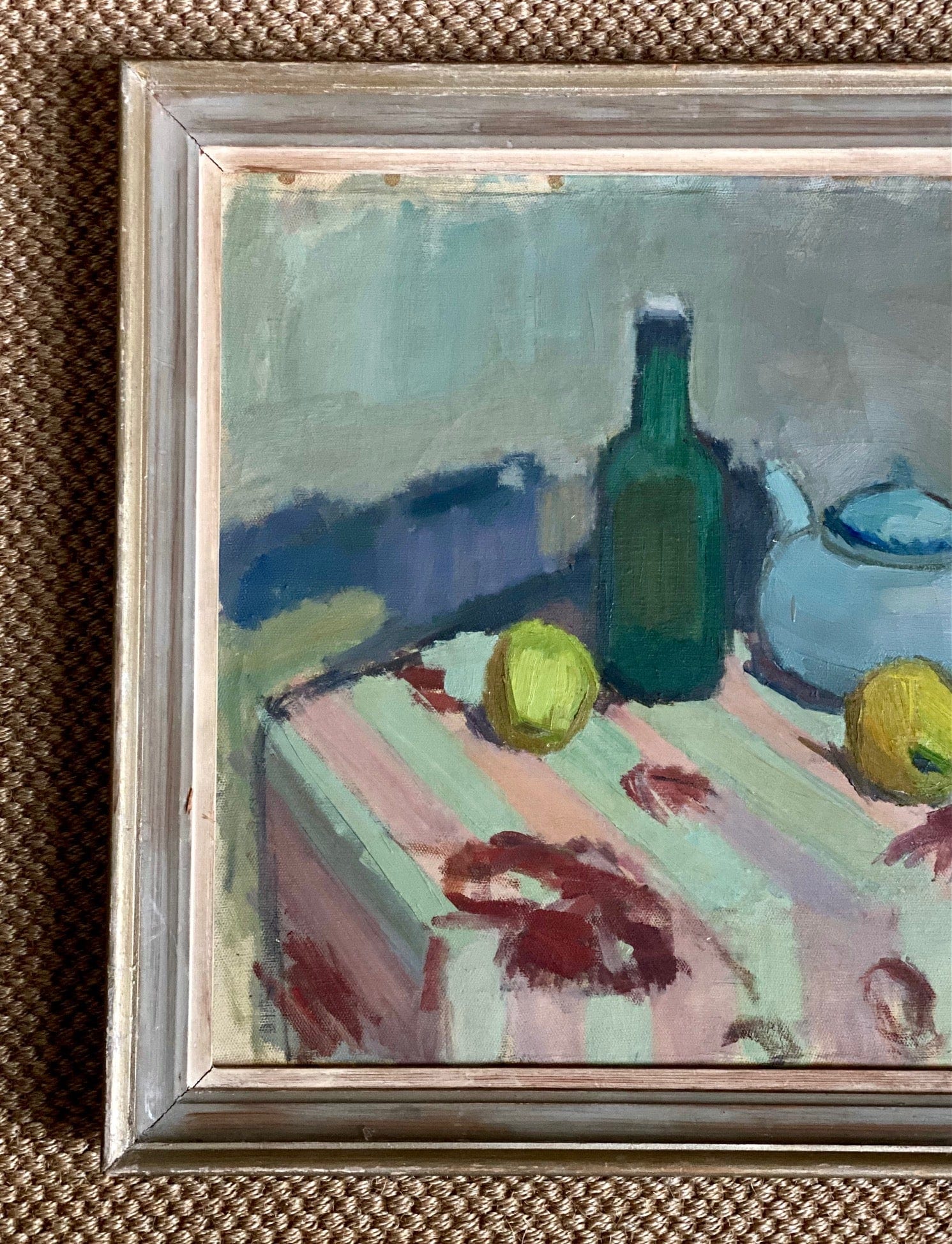 KEPT London Stock Striped tablecloth still life, by Bertil Brolin