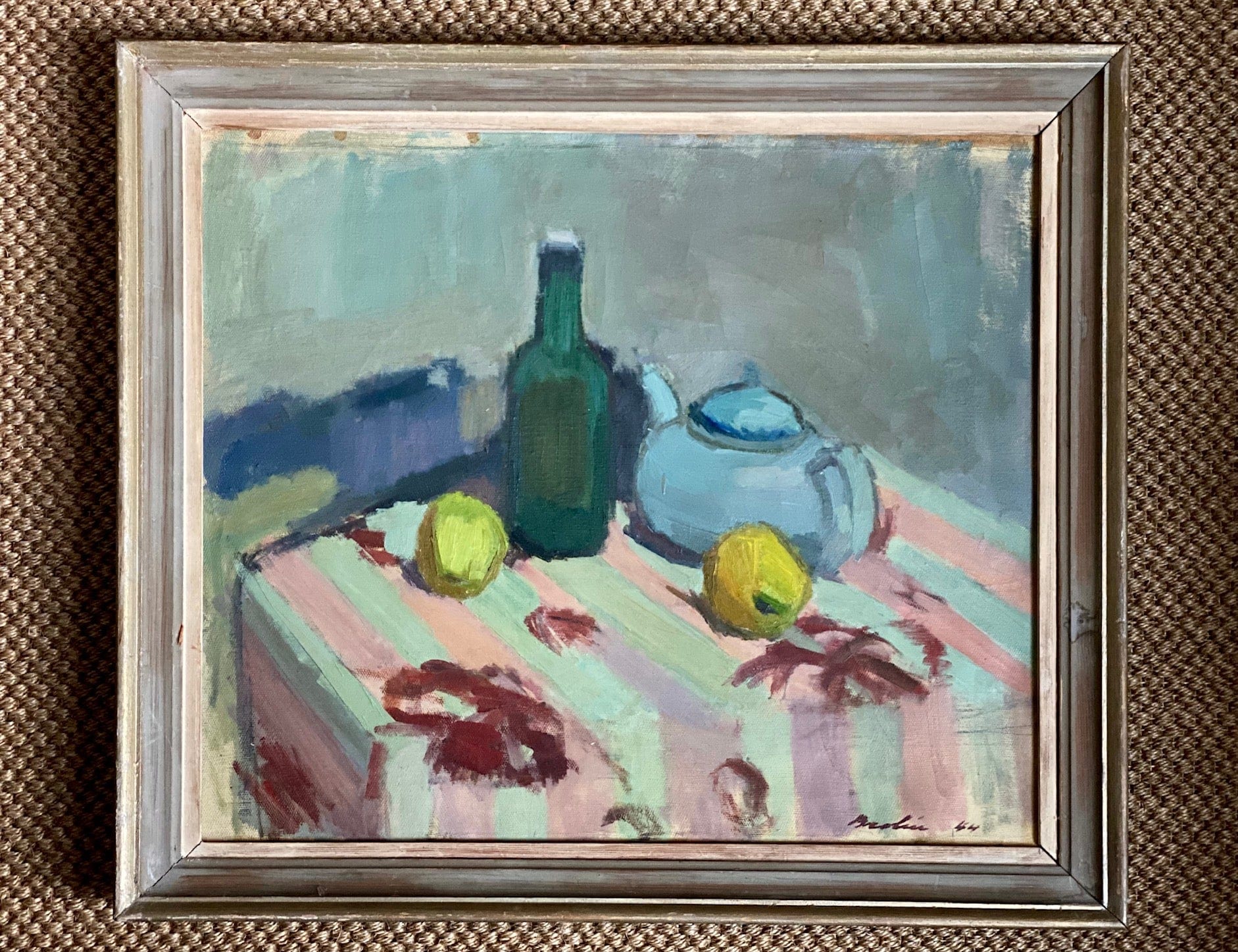 KEPT London Stock Striped tablecloth still life, by Bertil Brolin