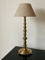 Load image into Gallery viewer, KEPT London Stock Tall bobbin brass lamp
