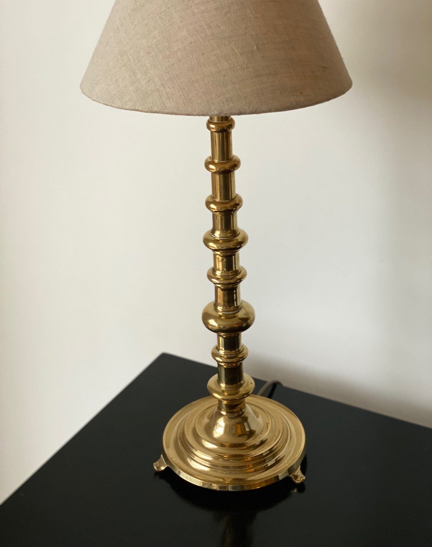 KEPT London Stock Tall bobbin brass lamp