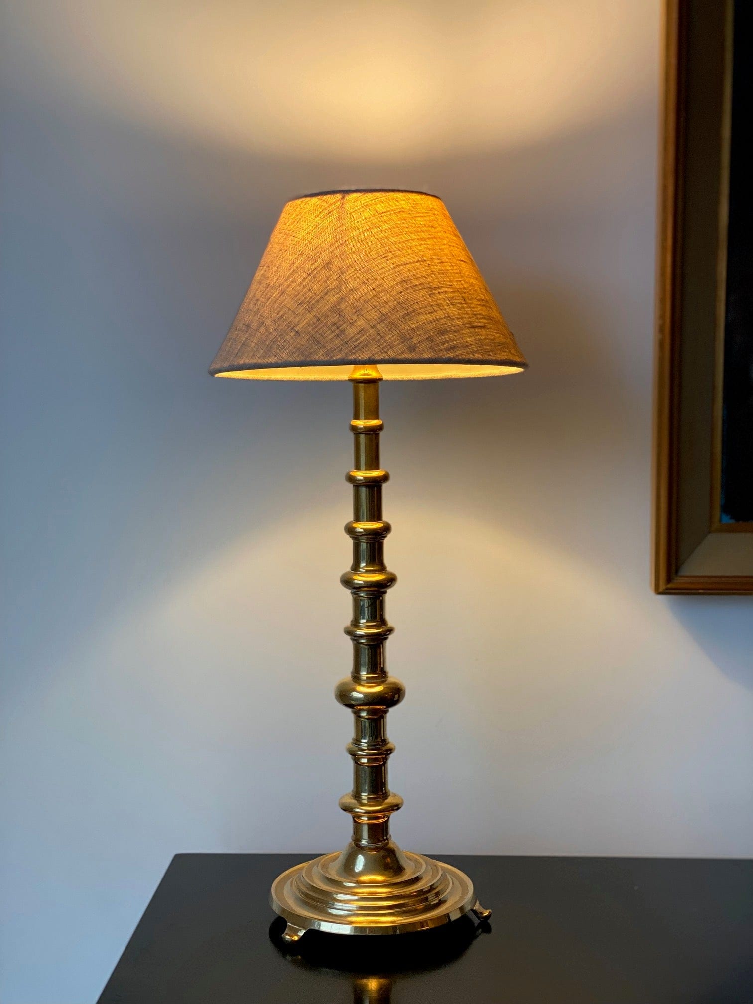 KEPT London Stock Tall bobbin brass lamp