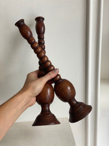 KEPT London Tall turned bobbin candlesticks