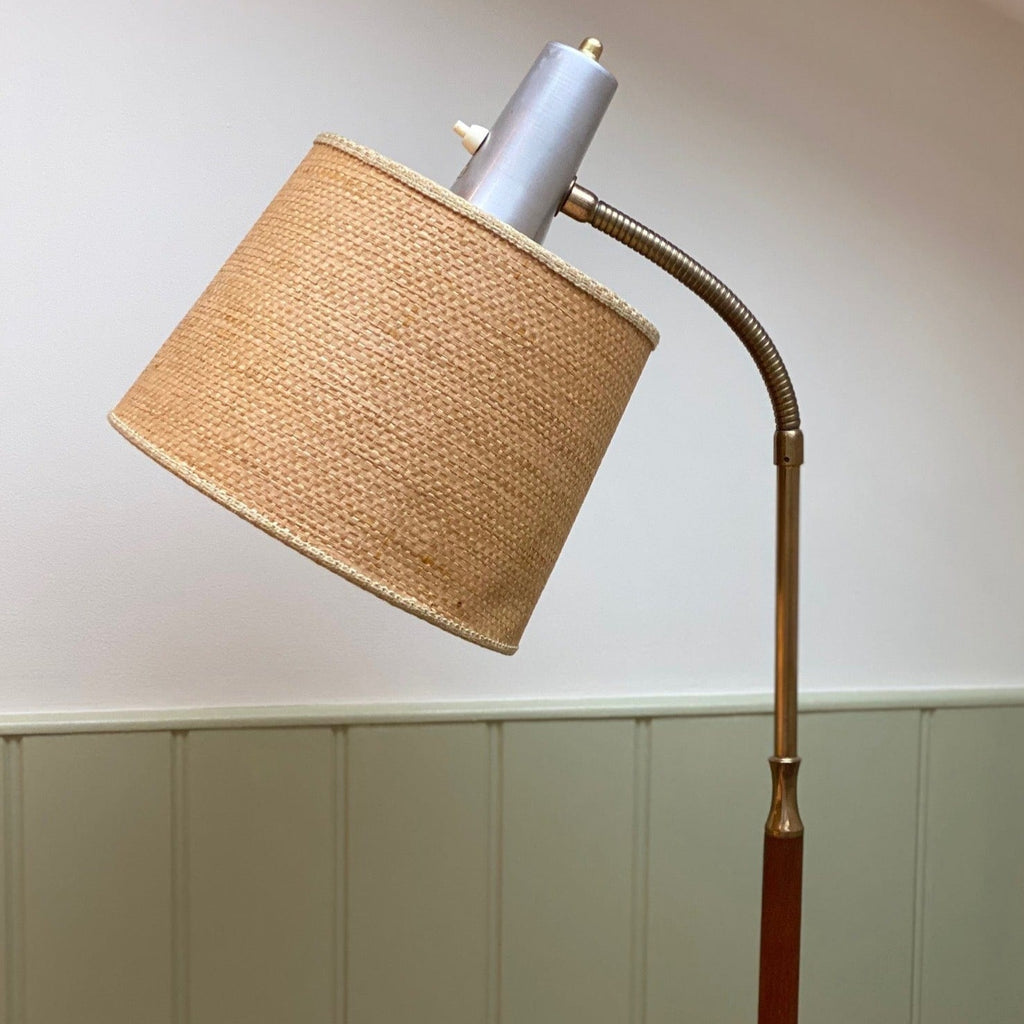 KEPT London Teak and brass floor lamp, 1960s