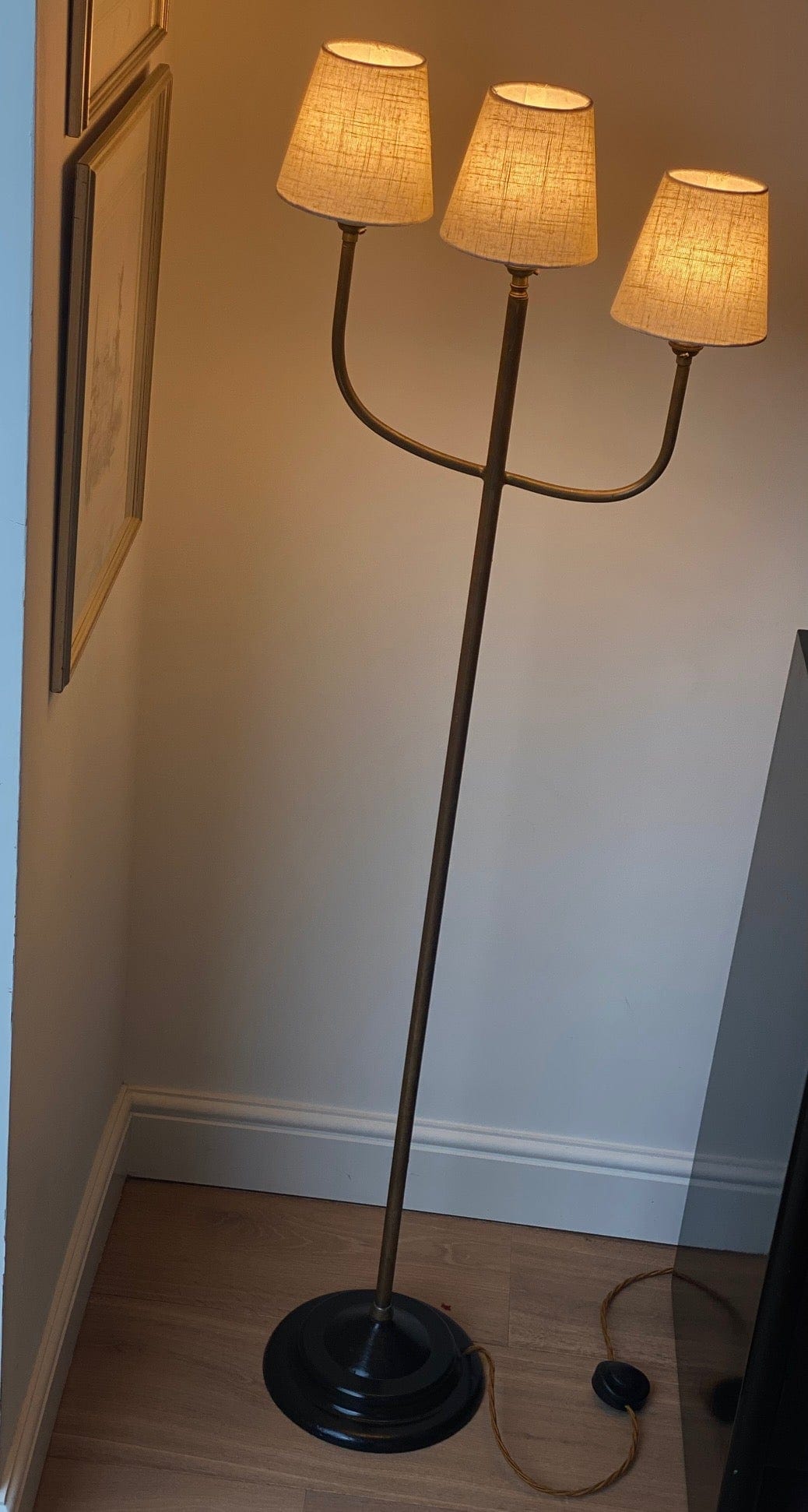 KEPT London Stock Three arm brass floor lamp