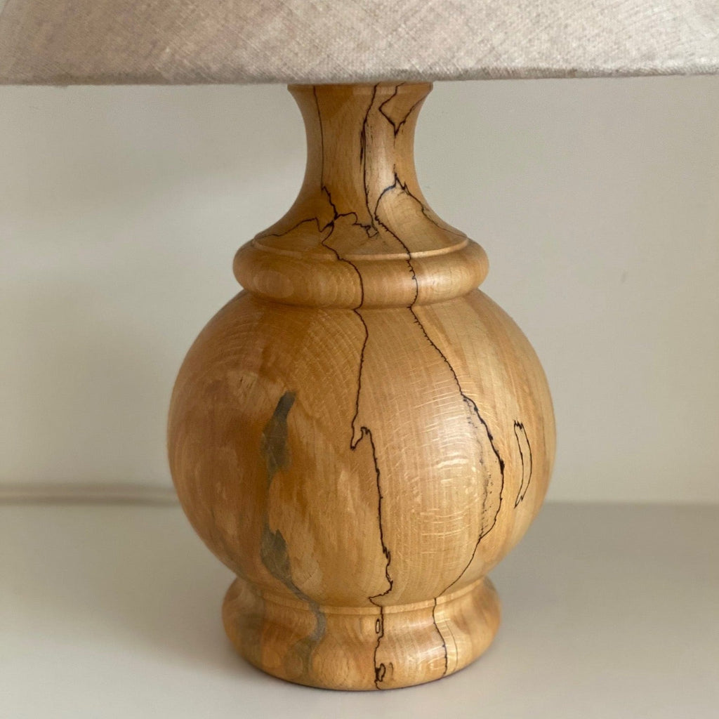 KEPT London Turned spalted wood lamp base