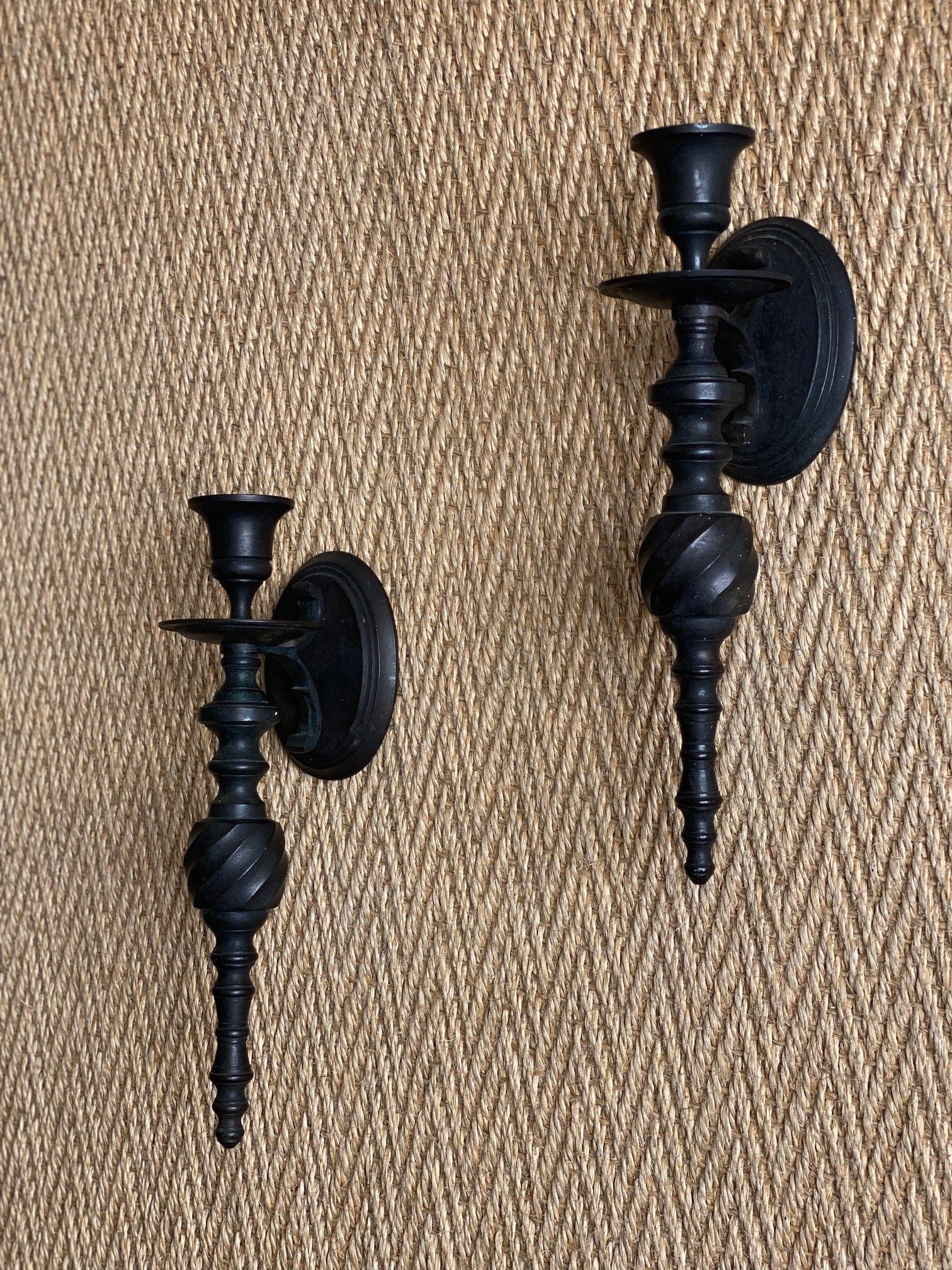 KEPT London Twist black metal wall sconces