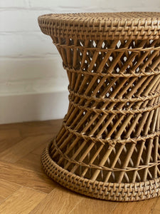 KEPT London Twisted cane and rattan stool