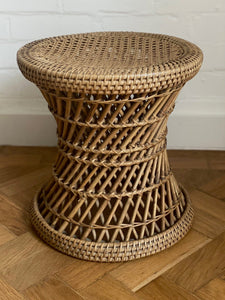 KEPT London Twisted cane and rattan stool