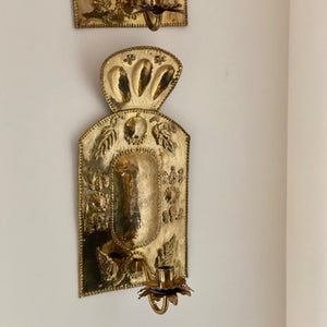 KEPT London Stock Two leaf brass wall sconces