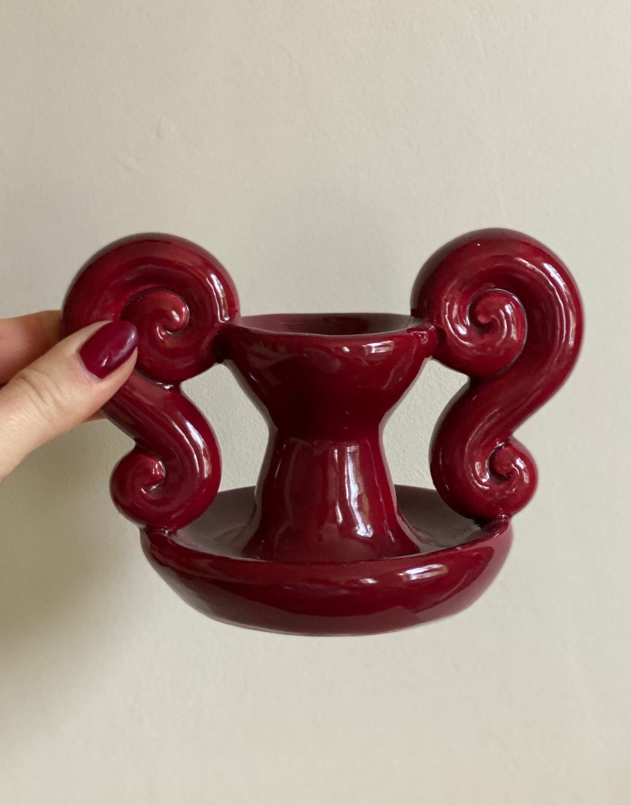 KEPT London Stock Vallauris style red candleholder