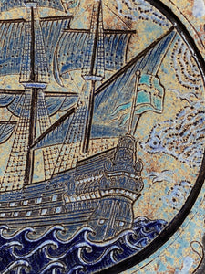 KEPT London Vasa Ship plate, Thomas Hellström, Nittsjö Ceramics