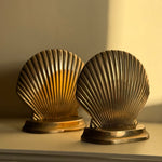 Load image into Gallery viewer, KEPT London Stock Vintage brass scallop shell bookends
