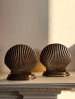 Load image into Gallery viewer, KEPT London Stock Vintage brass scallop shell bookends
