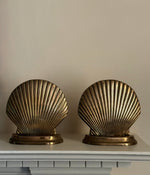 Load image into Gallery viewer, KEPT London Stock Vintage brass scallop shell bookends
