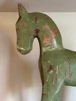 Load image into Gallery viewer, KEPT London Stock Vintage carved wooden horse, with wheels
