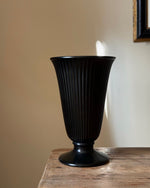 Load image into Gallery viewer, KEPT London Stock Wedgwood ribbed black vase
