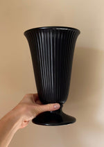 Load image into Gallery viewer, KEPT London Stock Wedgwood ribbed black vase
