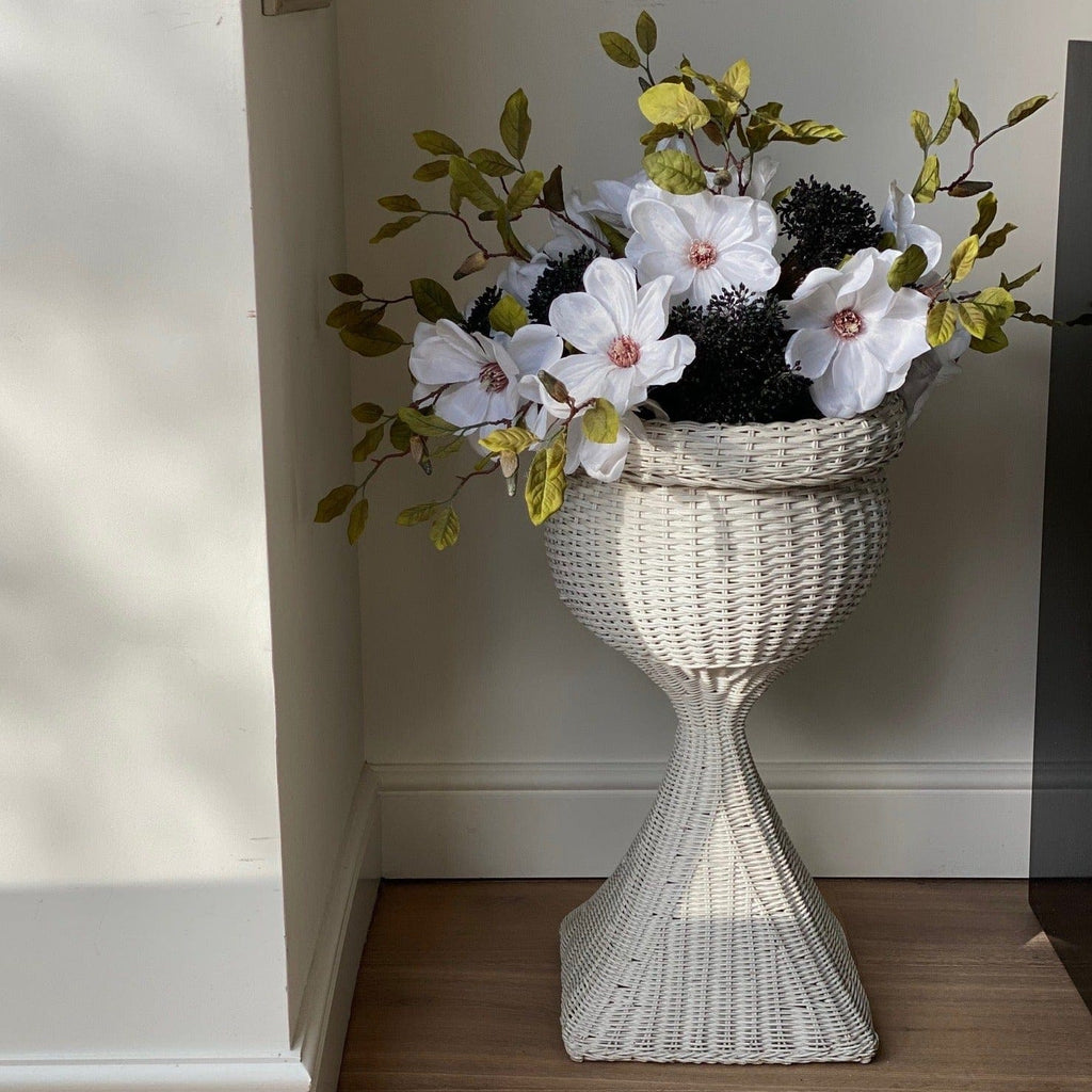 KEPT London White wicker jardiniere