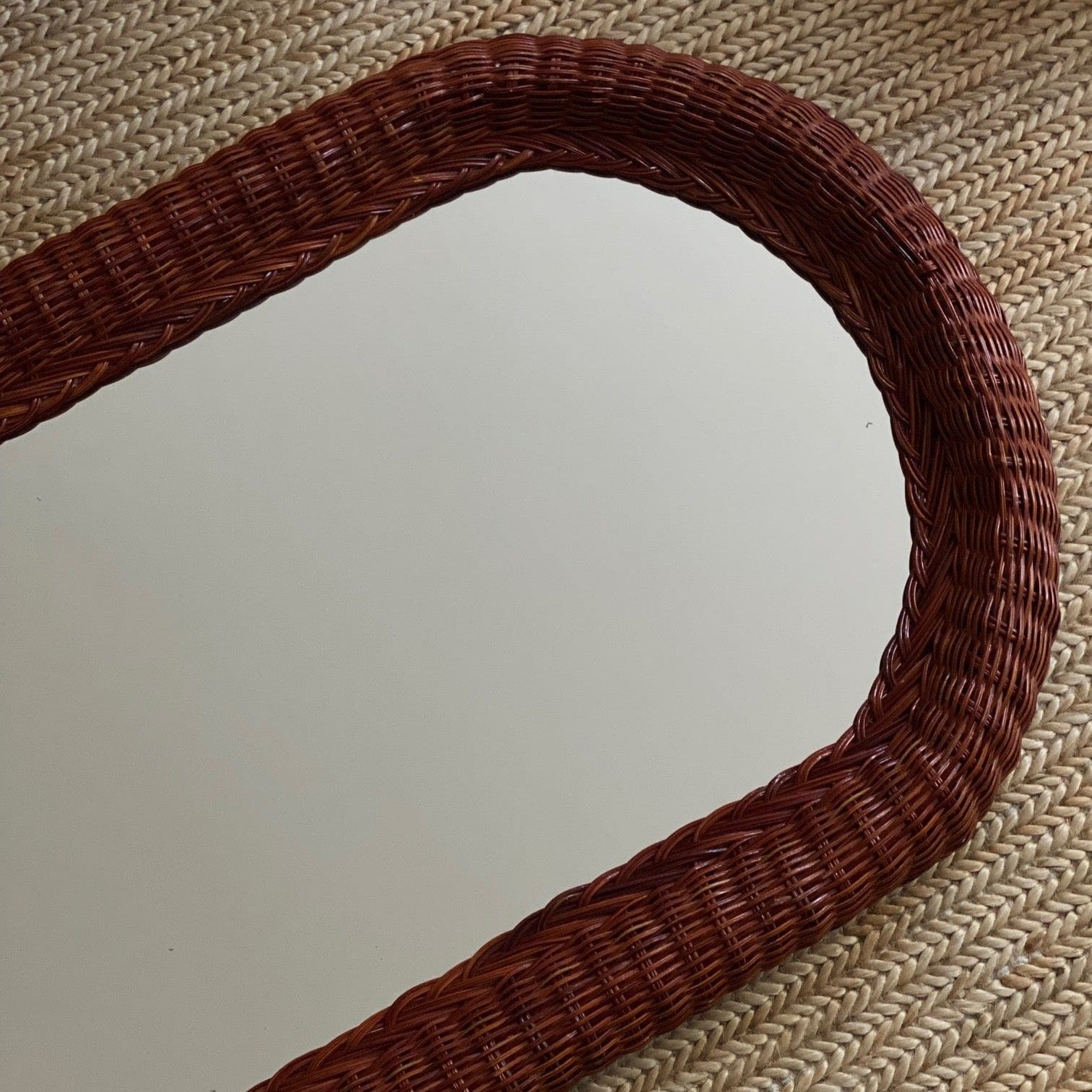 KEPT London Stock Wicker arched mirror