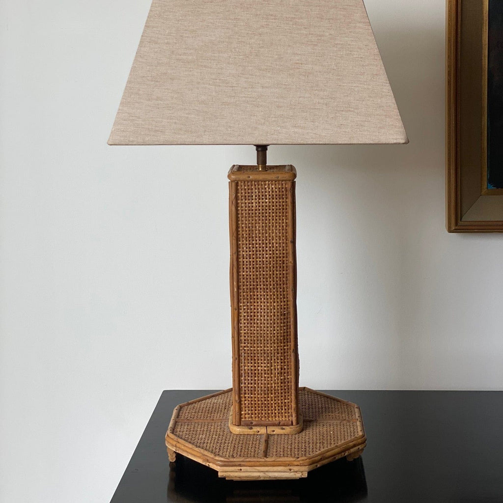 KEPT London Stock Wicker octagonal base lamp