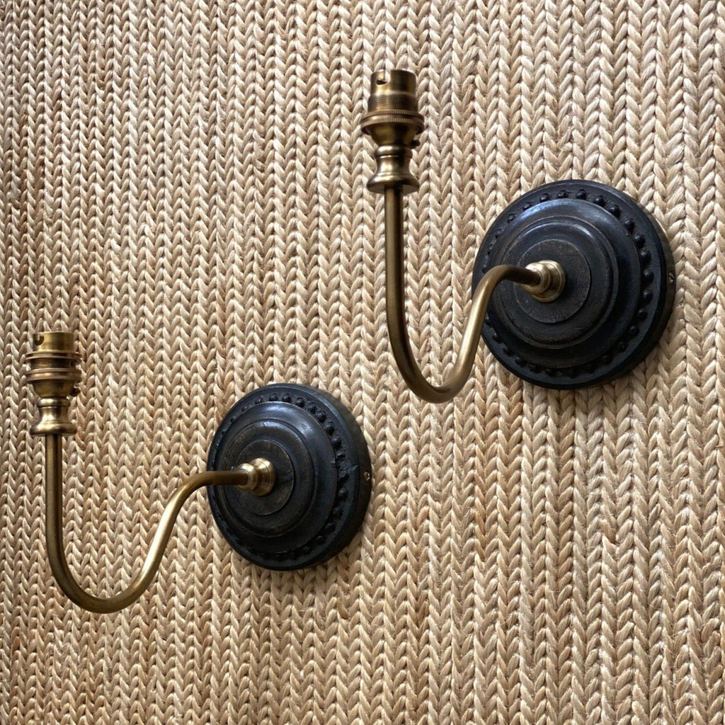 KEPT London Wooden and brass wall lights