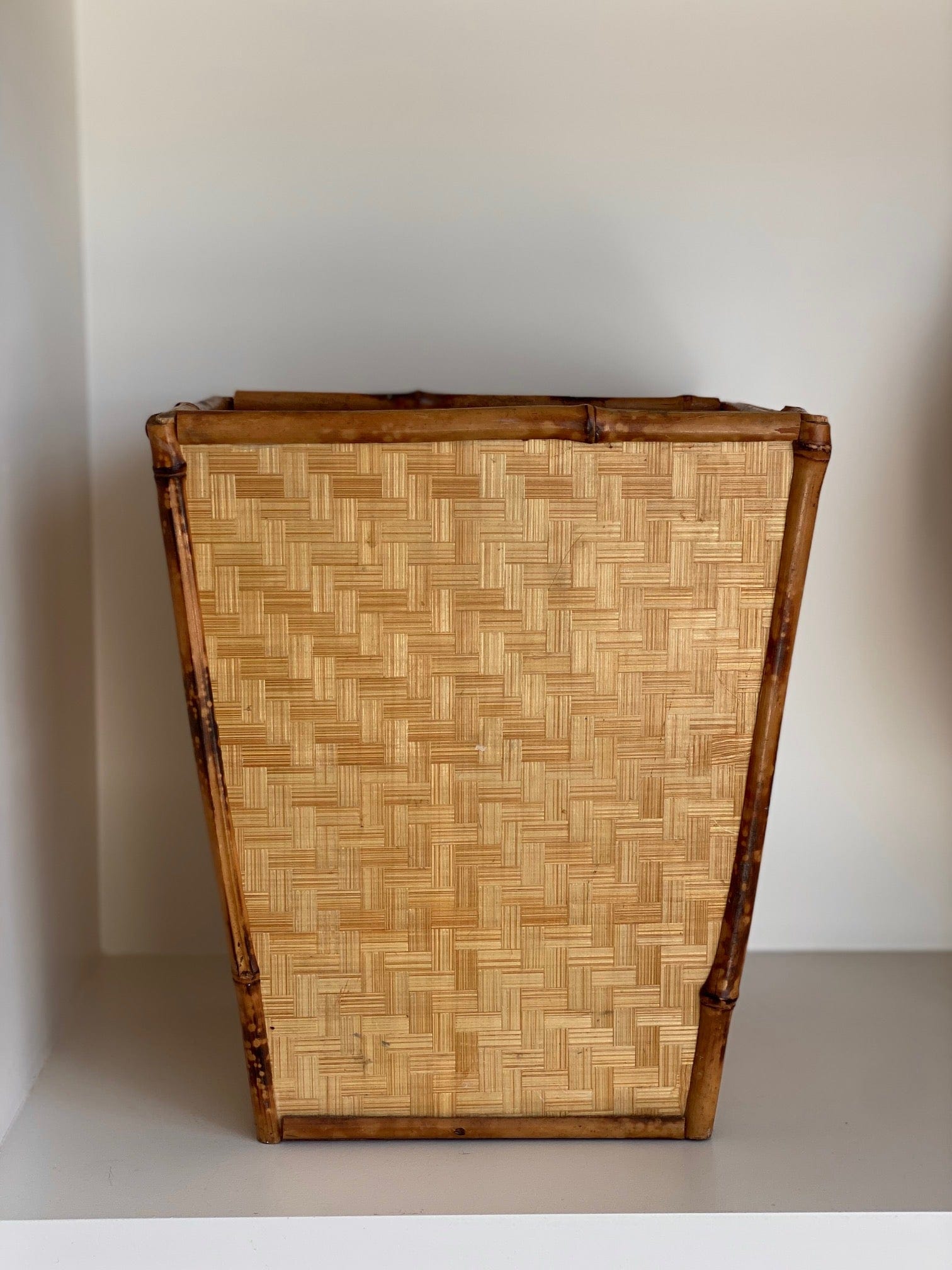 KEPT London Stock Woven bamboo waste paper bin
