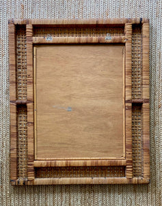 KEPT London Stock Woven cane rectangular mirror