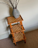 Load image into Gallery viewer, KEPT London Woven faux bamboo three tier etagere
