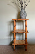 Load image into Gallery viewer, KEPT London Woven faux bamboo three tier etagere
