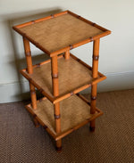 Load image into Gallery viewer, KEPT London Woven faux bamboo three tier etagere
