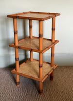 Load image into Gallery viewer, KEPT London Woven faux bamboo three tier etagere
