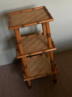 Load image into Gallery viewer, KEPT London Woven faux bamboo three tier etagere
