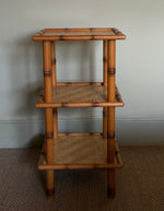 Load image into Gallery viewer, KEPT London Woven faux bamboo three tier etagere
