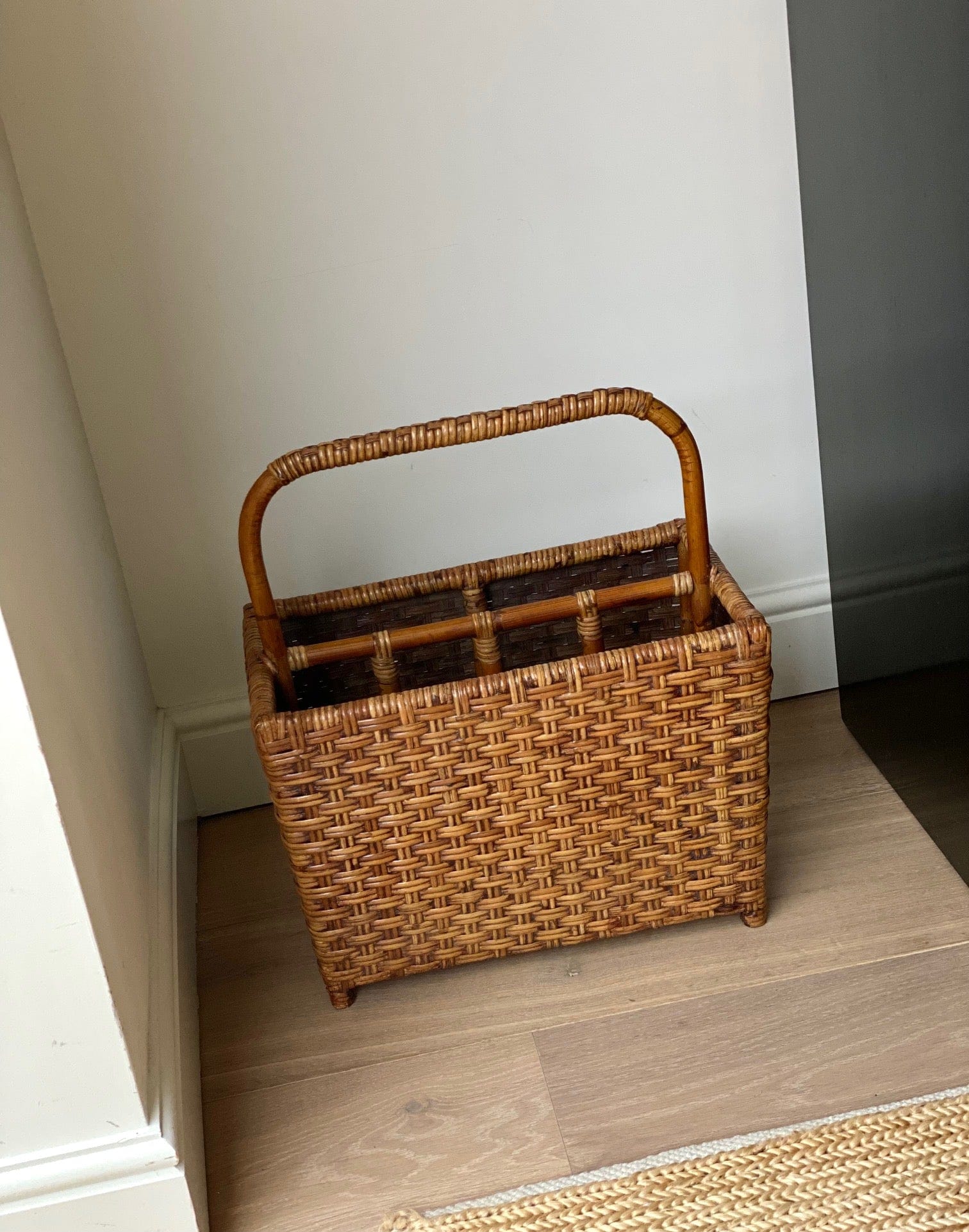 KEPT London Stock Woven magazine rack with handle